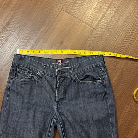 RARE 7 FOR ALL MANKIND SKULL-CUFFED LOWRISE CAPRI SZ 28 - Picture 10 of 12